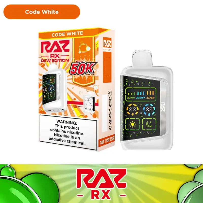 RAZ RX 50K Code White | RAZ VAPES WEBSITE